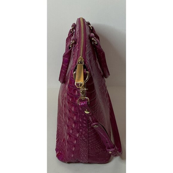 Brahmin Duxbury Leather Crossbody Double Handle Satchel Melbourne Hot Pink - Picture 3 of 8